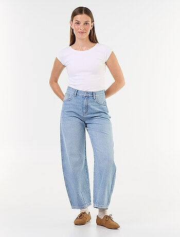 Broek van denim met wijde barrel fit