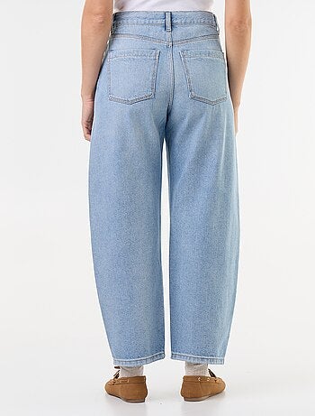 Broek van denim met wijde barrel fit