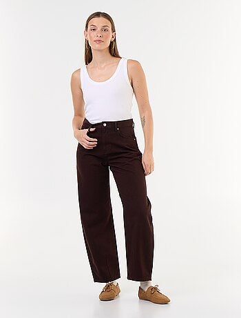 Broek van denim met wijde barrel fit