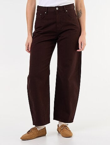 Broek van denim met wijde barrel fit