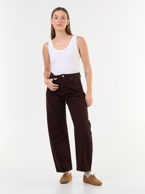 Broek van denim met wijde barrel fit - Kiabi