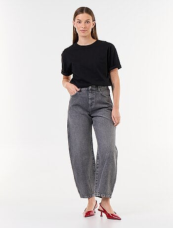 Broek van denim met wijde barrel fit