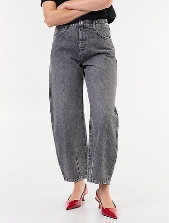 Broek van denim met wijde barrel fit