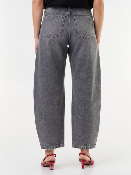 Broek van denim met wijde barrel fit - Kiabi