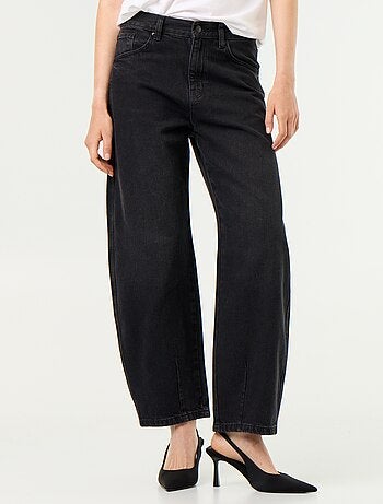Broek van denim met wijde barrel fit
