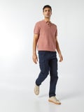 Broek van dobbykatoen met zakken BLAUW - Kiabi