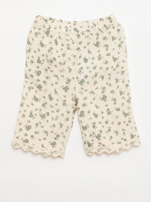 Broek van geborduurd katoengaas - Kiabi