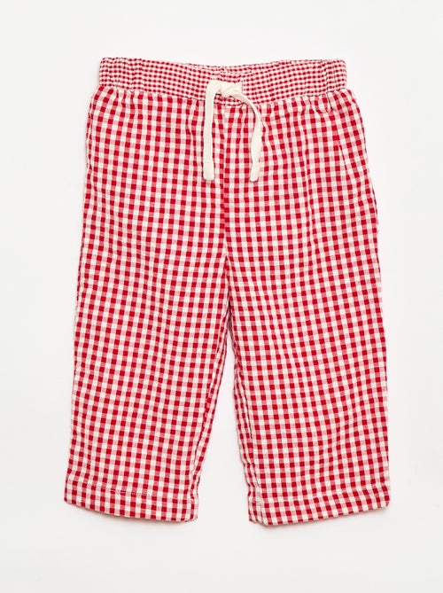 Broek van geribde jerseytricot met elastische taille - Kiabi