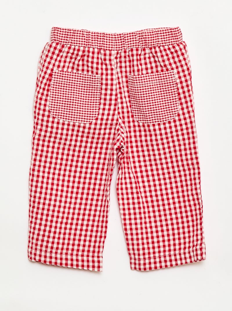 Broek van geribde jerseytricot met elastische taille Rood - Kiabi