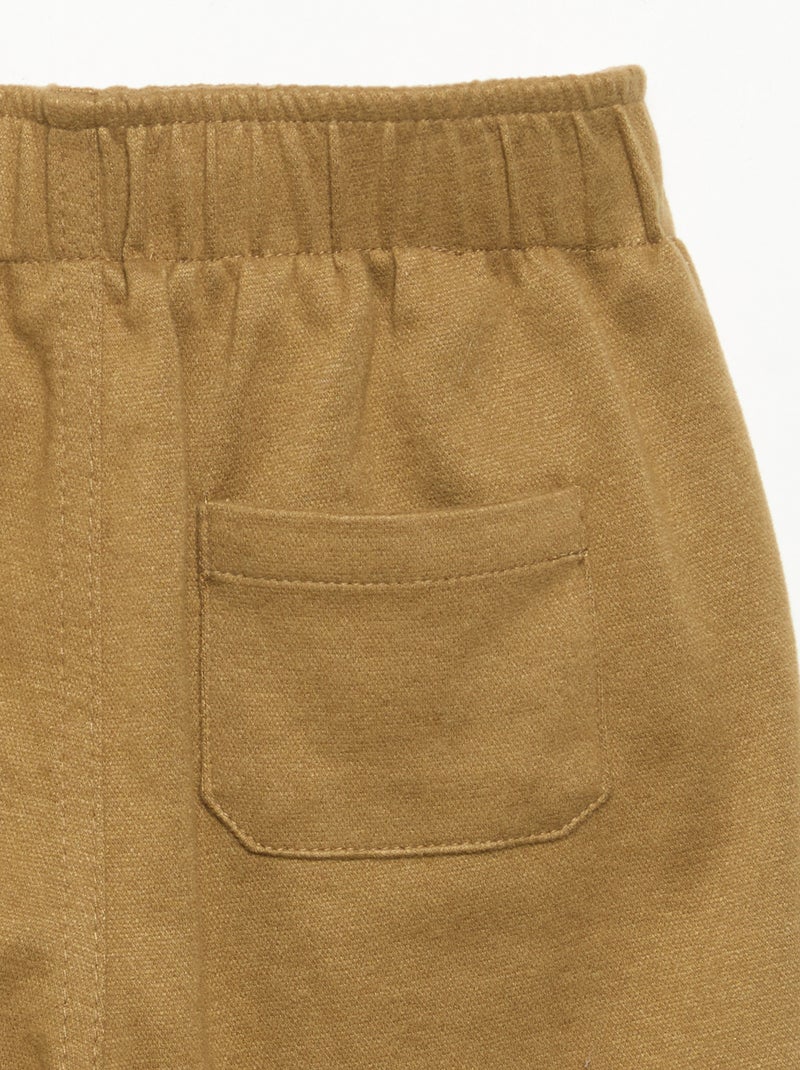 Broek van geruwde flanel Groen - Kiabi