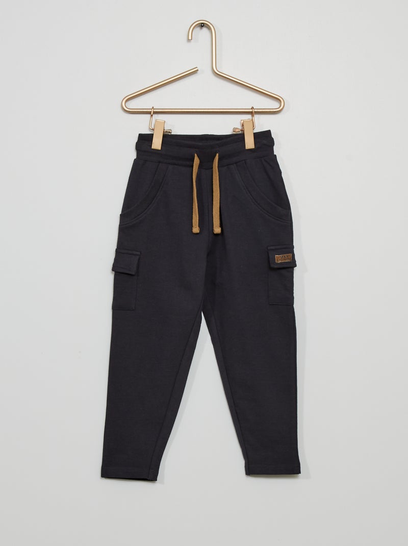 Broek van joggingstof antraciet - Kiabi