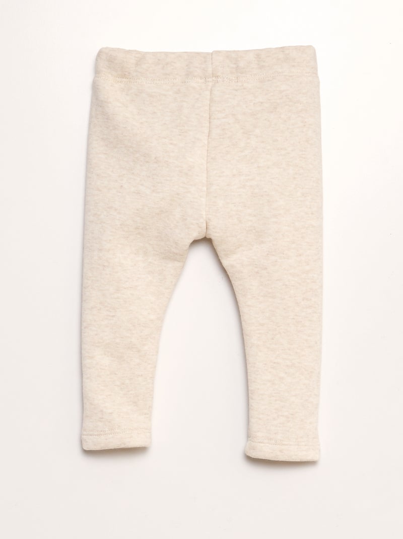 Broek van joggingstof met strik BIEGE - Kiabi
