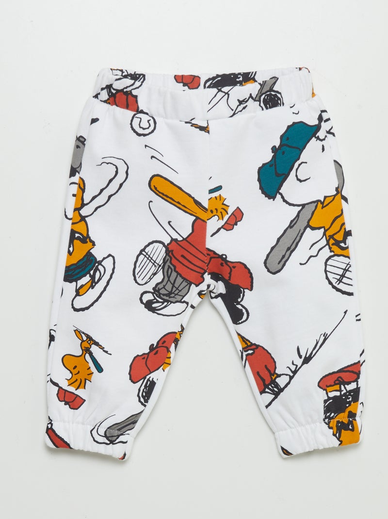 Broek van joggingstof 'Snoopy' WIT - Kiabi