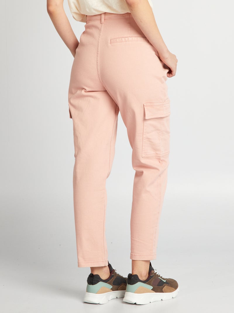 Broek van keperstof met klepzakken - L27 ROSE - Kiabi