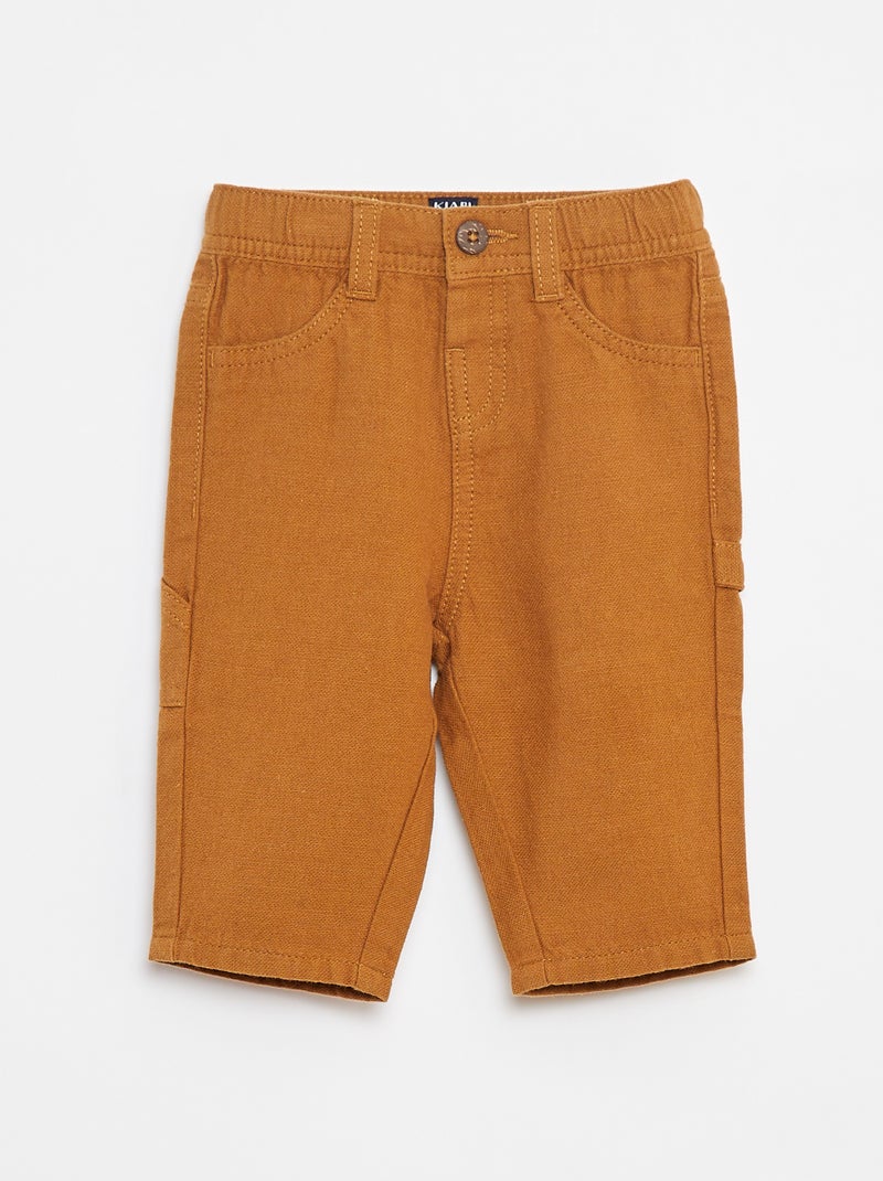 Broek van linnenmix Biege - Kiabi