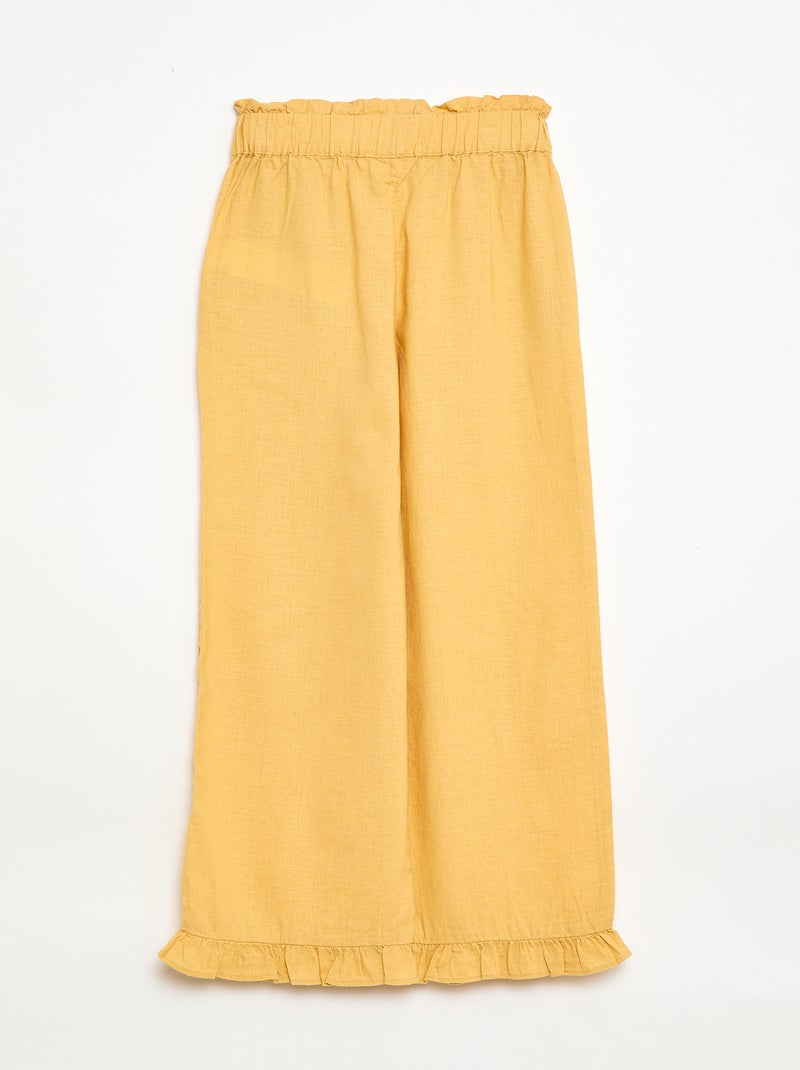 Broek van linnenmix Biege - Kiabi