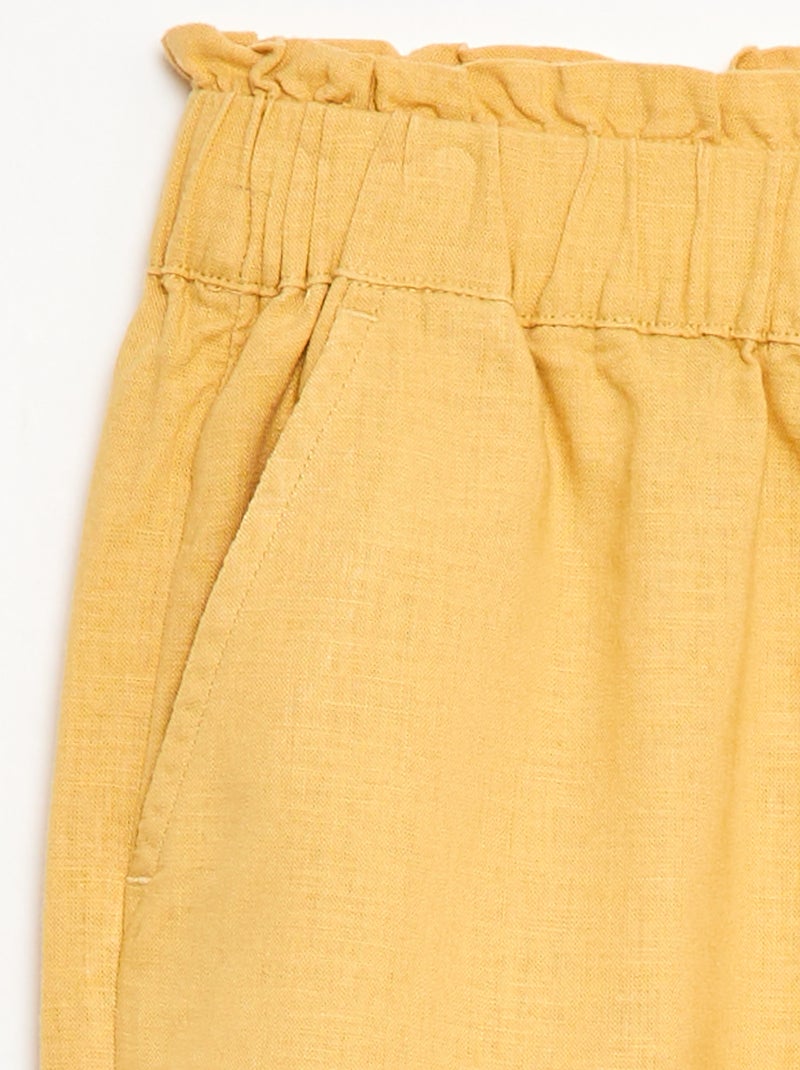 Broek van linnenmix Biege - Kiabi