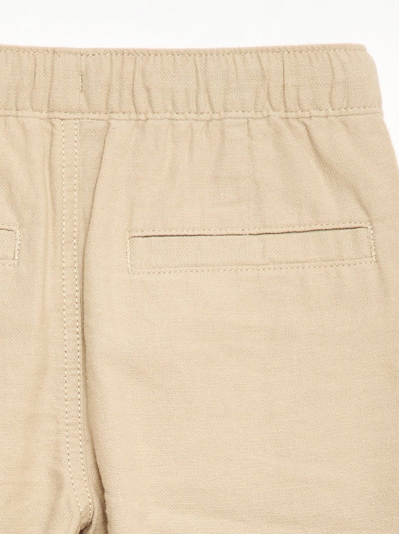 Broek van linnenmix Biege - Kiabi