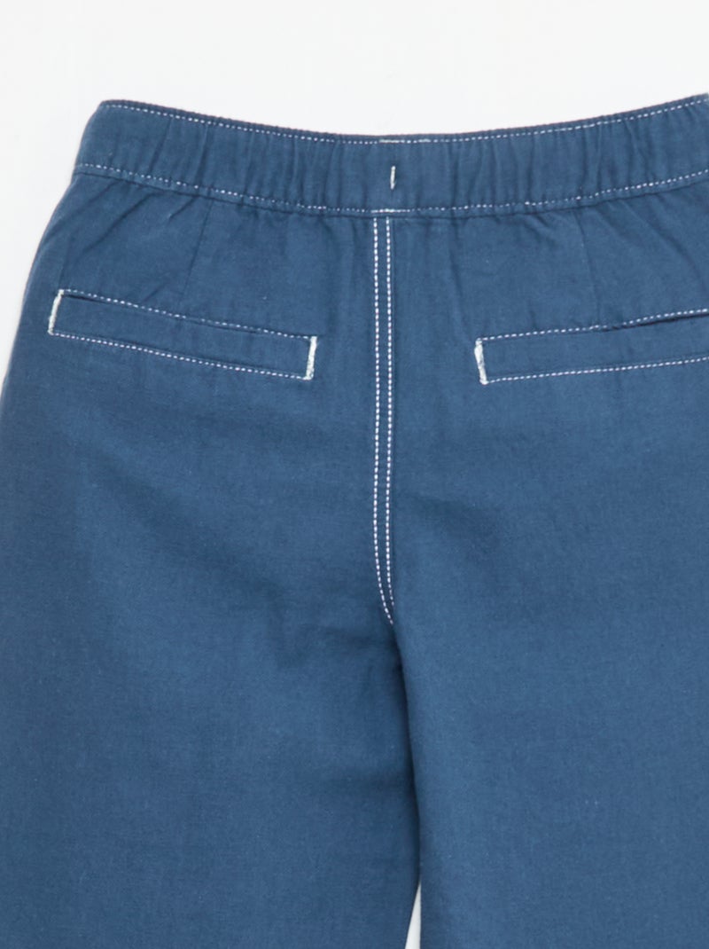 Broek van linnenmix Blauw - Kiabi