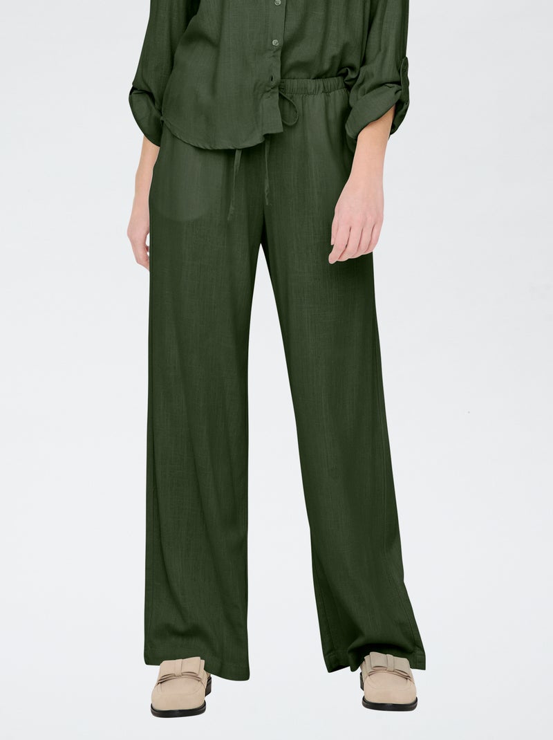 Broek van linnenmix 'JDY' KAKI - Kiabi