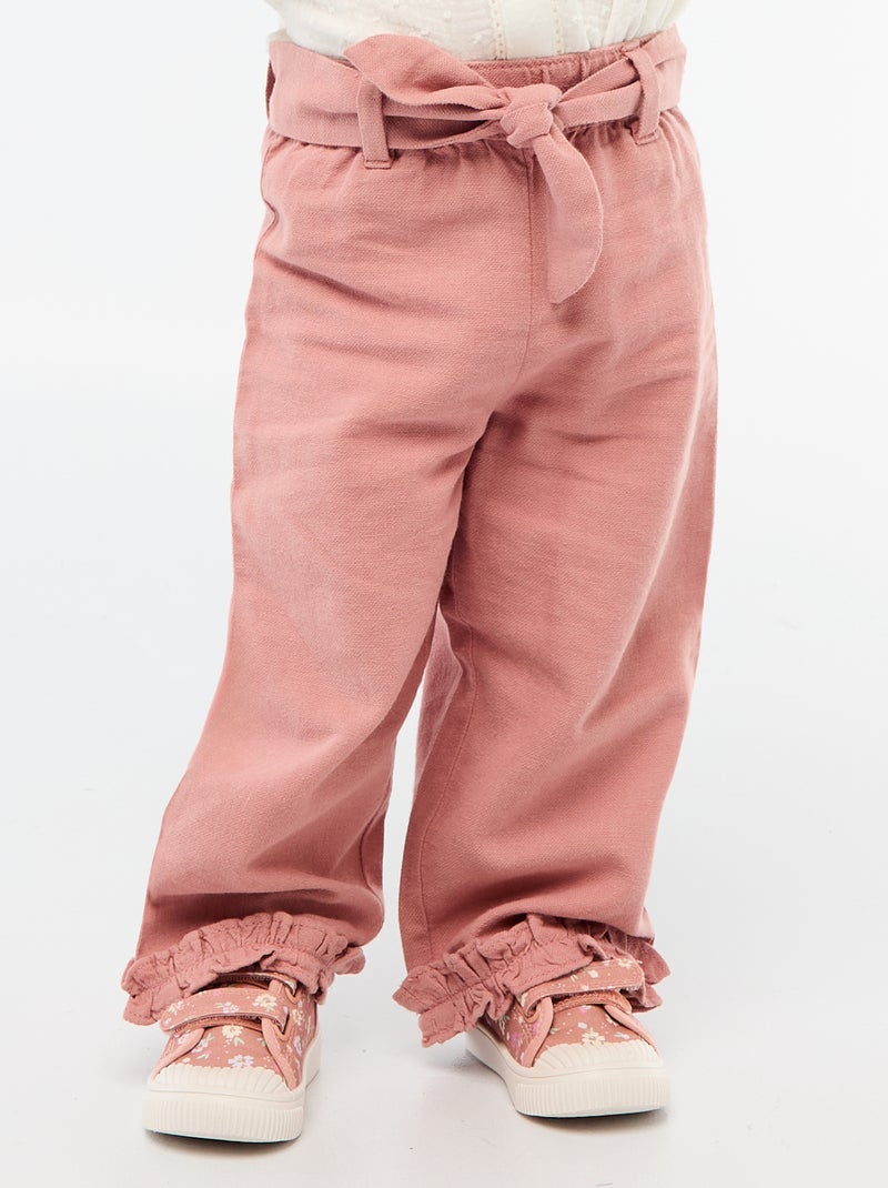 Broek van linnenmix Rose - Kiabi