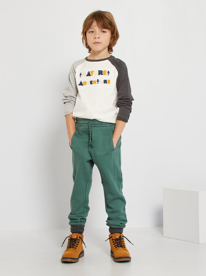 Broek van molton donkergroen - Kiabi