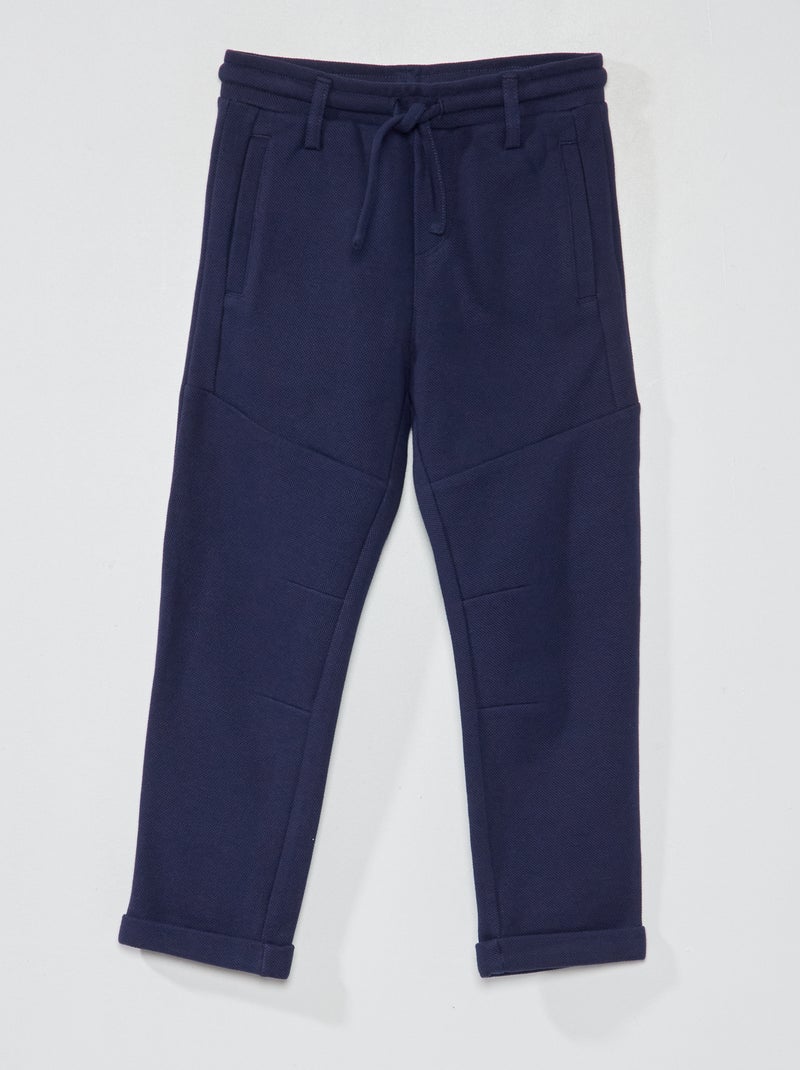Broek van piquékatoen - Comfortabel model blauw - Kiabi