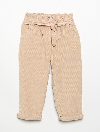 Broek van ribfluweel met inbegrepen riem