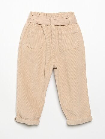 Broek van ribfluweel met inbegrepen riem
