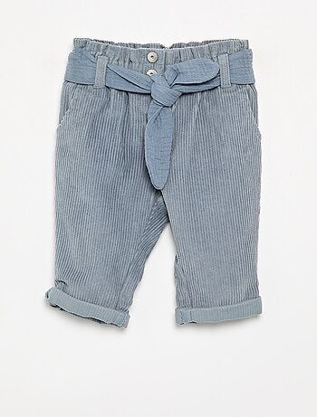Broek van ribfluweel met inbegrepen riem