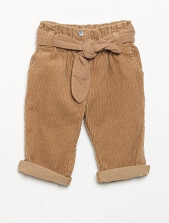 Broek van ribfluweel met inbegrepen riem
