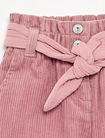 Broek van ribfluweel met inbegrepen riem