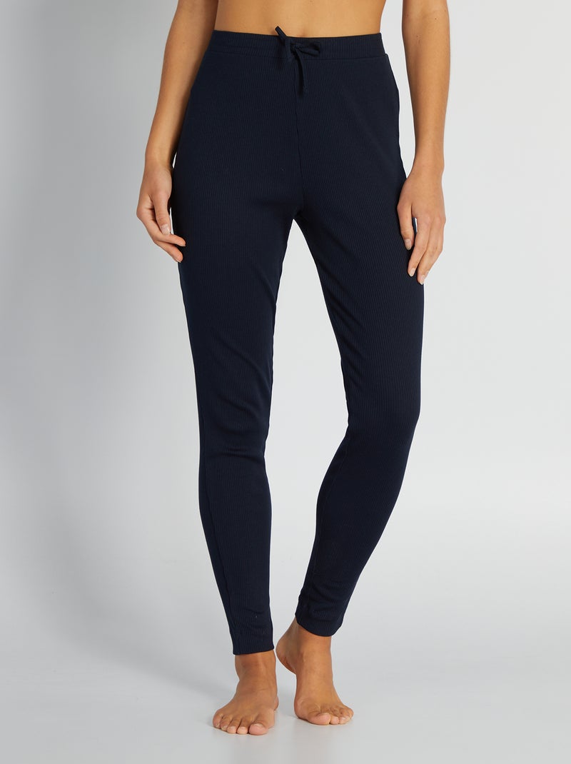 Broek van ribtricot BLAUW - Kiabi
