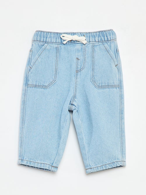 Broek van spijkerstof met elastische tailleband - Kiabi