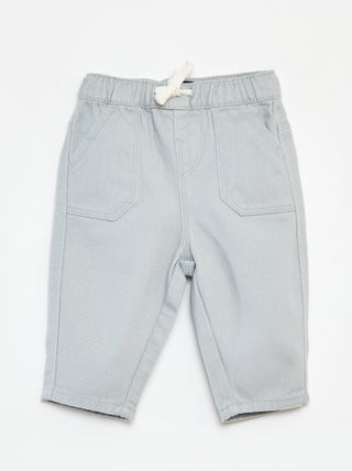 Broek van spijkerstof met elastische tailleband