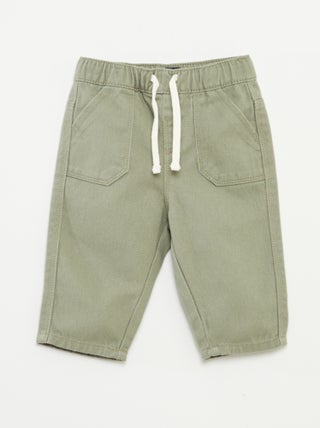 Broek van spijkerstof met elastische tailleband