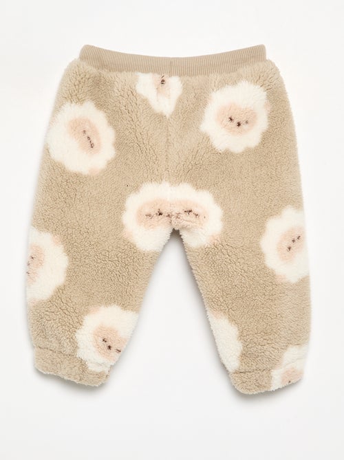 Broek van stof met schapenvachteffect - Kiabi