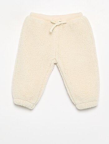 Broek van stof met schapenvachteffect
