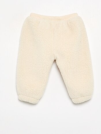 Broek van stof met schapenvachteffect