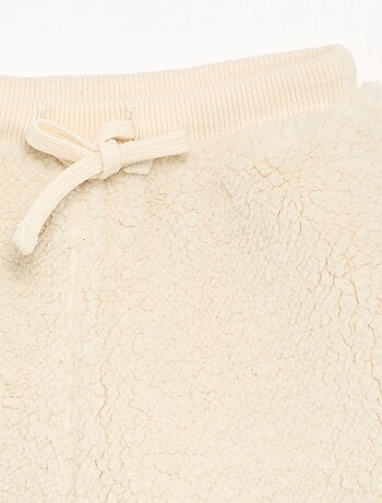 Broek van stof met schapenvachteffect