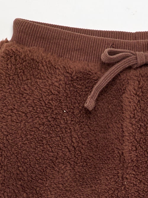 Broek van stof met schapenvachteffect - Kiabi