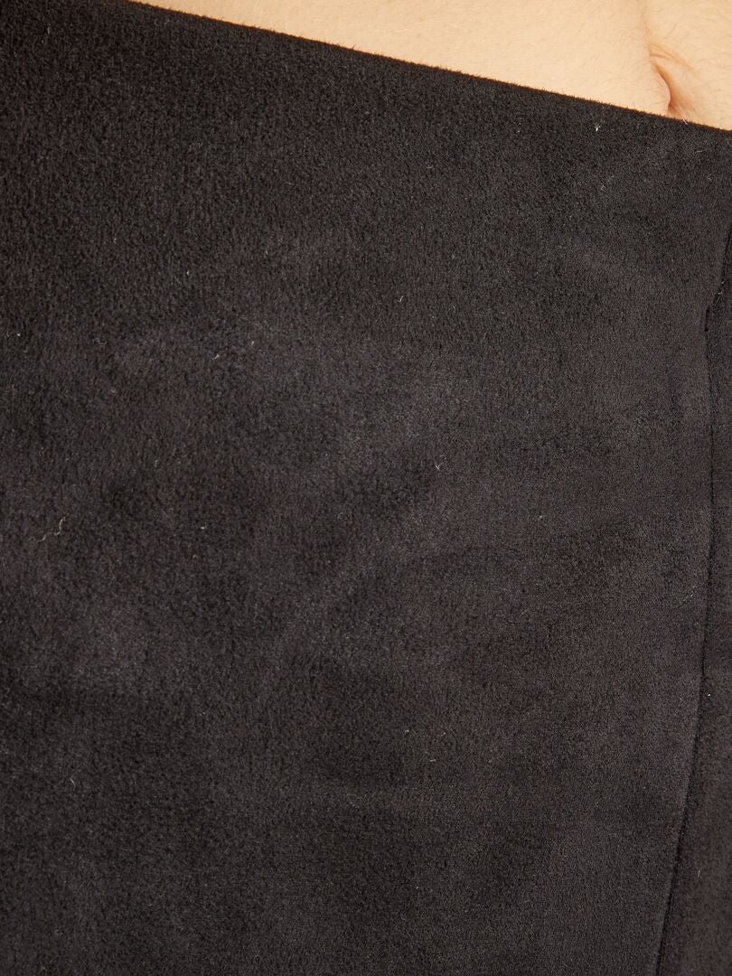 Broek van suèdine - leggingmodel zwart - Kiabi