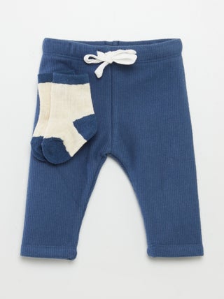 Broek van tricot met sokken