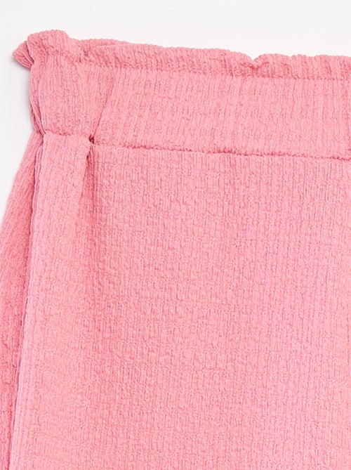 Broek van tricot met wafeltextuur en motiefje - Kiabi