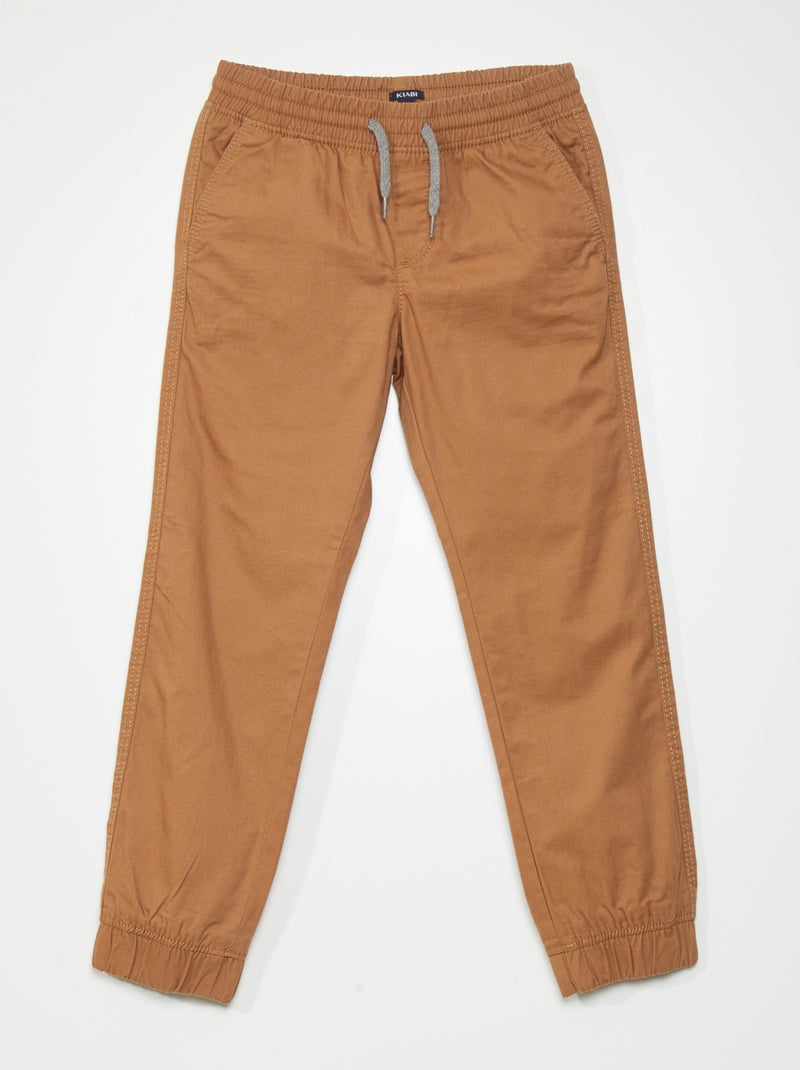 Broek van twill in joggingstijl BIEGE - Kiabi