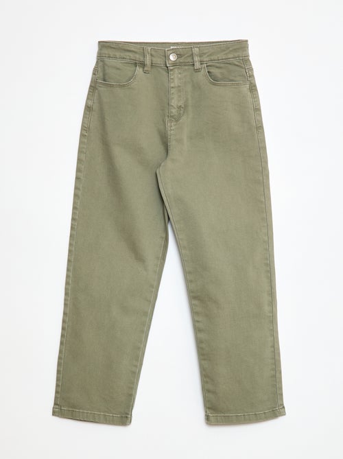Broek van twill met drukknoopsluiting Comfortabel model - Kiabi