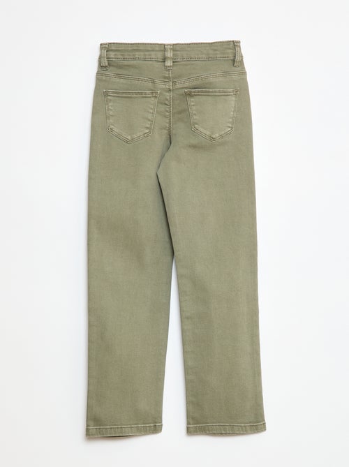Broek van twill met drukknoopsluiting - Kiabi