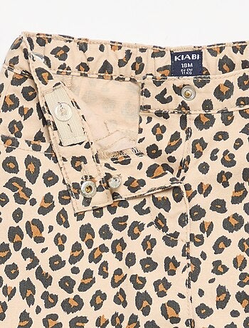 Broek van twill met luipaardprint