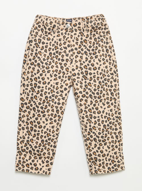 Broek van twill met luipaardprint - Kiabi Broek van twill met luipaardprint - Kiabi