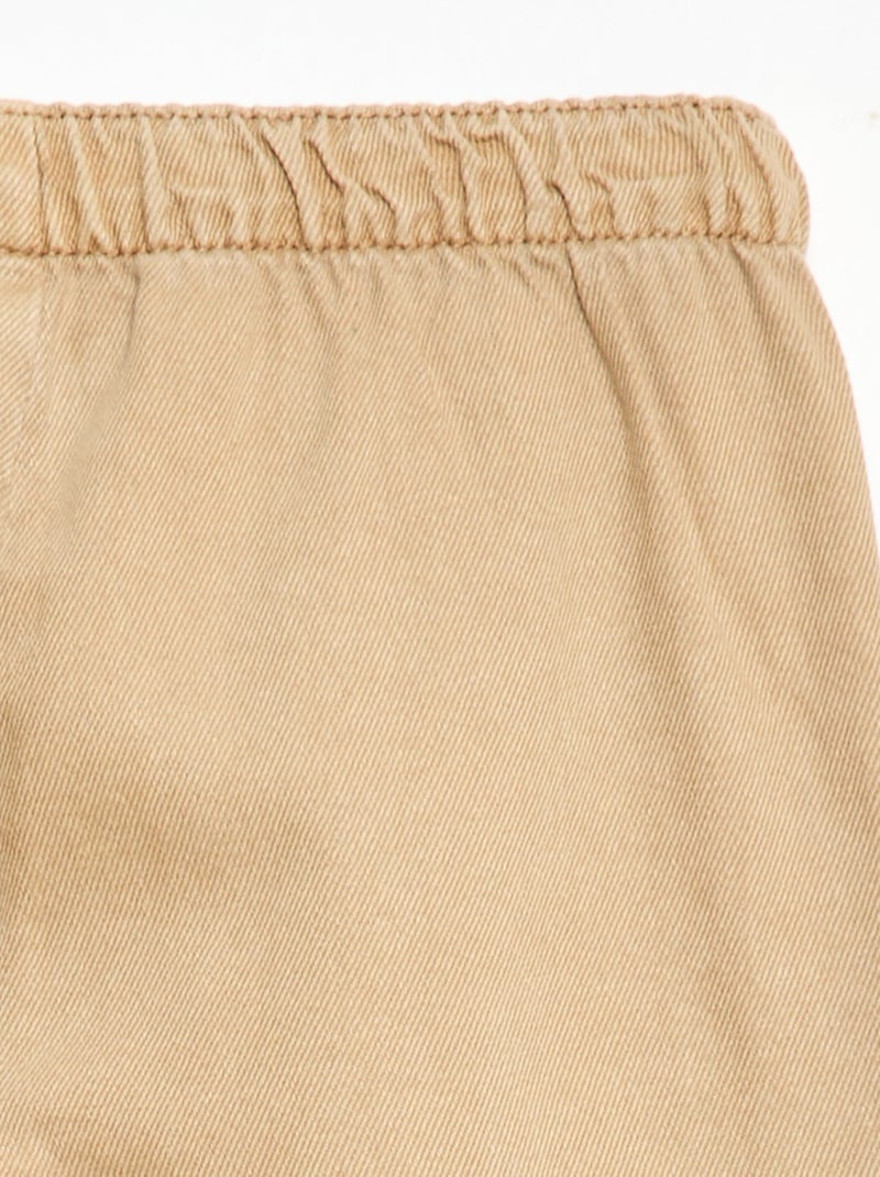 Broek van twill met trekkoordjes Biege - Kiabi